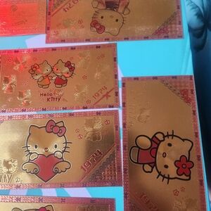 24k Gold Foil Plated Hello Kitty Banknote Set Anime Collectible